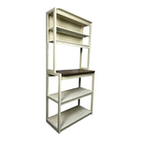 31.50" White and Rustic Brown color 5-Tier Bakers Rack for Kitchen with Storage, Coffee Bar, Kitchen W1412P230431