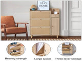Modern minimalist storage cabinet, Japanese rattan shoe cabinet, bed top cabinet, small home W1151P147199