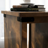 14 inch Chairside Table, No Assembly Required, Barnwood Finish GL-B108131540