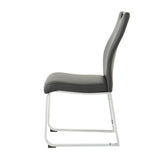 Modern Charcoal PU dining chair, cloth upholstered chair, electroplated metal chair legs, suitable W210P224289