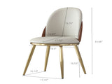 Dining Chairs Set of 2, Modern PU Leather Dining Gold Metal Legs for Living Kitchen Dining Room W2699P216823