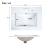 24" Vintage Style Small Bathroom Vanity with Ceramic Sink, 2 Soft-close Doors, Adjustable Shelf N729P292015F