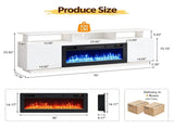 White Fireplace TV Stand, 177.8*35*60.5cm, Embossed Particle Board with Melamine Foil, High Gloss 69238826