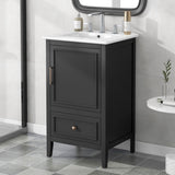 20" Bathroom Vanity with Sink, Bathroom Cabinet with A Door, Door Shelf Storage and Adiustable Foot N725P192821B
