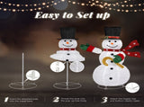 4ft Lighted Pop-Up Snowman, Large Christmas Holiday Decoration w/ 100 LED Lights, Top Hat, Scarf for 79455158