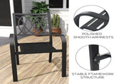 5Piece Outdoor Patio Dining Set, 4 Metal Chairs , 37.8" Square WoodGrain Metal 31405982