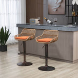 COOLMORE Modern Swivel Bar Stools Set of 2 Adjustable Counter Height Chairs with Footrest for W39594824