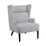 Contemporary Grey Wingback Accent Chair Chenille Upholstery Plywood Frame Living Room Furniture 1pc B011P304418
