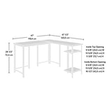 L-Shaped Desk with Rustic Style, Brown finish B356P367890