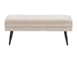 Contemporary Storage Bench in Black Metal and Light Brown Fabric B202P223620