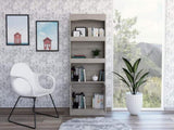 Simma Bookcase, Metal Hardware, Three Shelves, Double Door Cabinet -Light Gray B20091982