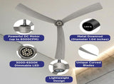 52 Inch Ceiling Fans with Lights Led Remote Control Low Profile Flush Mount for Living Room Bedroom 63174753