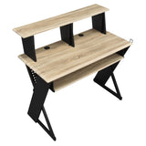 Natural and Black Music Desk with Cord Managements B062P184577