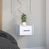 Boa Floating Nightstand , End Table, Side Table Wall-Mounted Single Drawer Design with Handle- White B070137812
