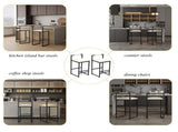 Set of 2 Barstools Faux Leather Upholstered Bar Stools Modern Metal Frame Dining Chairs for Counter, W1757P163456