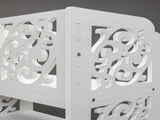 5 Tiers White Shoe Rack, Wood-plastic Board Carved Hollow Shoe Storage Rack, Waterproof Damp Proof 20738386