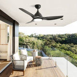 52 Inch Ceiling Fan with Light and 6-speed Remote Control 3 ABS Fan Blades Black for Bredoom Patio W934P211218