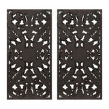 Distressed Carved Wood 2-piece Wall Decor Set B03598796