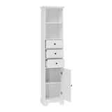 ZNTS White Tall Bathroom Cabinet, Freestanding Storage Cabinet with 3 Drawers and Adjustable Shelf, MDF WF298152AAK