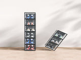 6-Piece Medium Black Plastic Mesh Shoe Box Set - 33x23x14cm, Modular Design for Home Storage 80828150