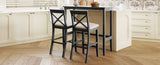 TOPMAX Farmhouse 48"Rectangular Wood Bar Height Dining Set Kitchen Breakfast Nook with 2 Chairs for N717P195018E