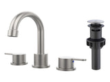 Widespread Bathroom Faucet Brushed Nickel 2 Handle 8 inch 3 Hole 360&degSwivel Spout Vanity 82103035