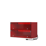 Red Glass Door Shoe Box Shoe Storage Cabinet For Sneakers With RGB Led Light W1320P183133