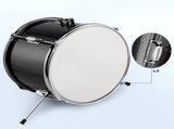 14"x10" 3-Pieces Junior Kids Drum Set Kit Pedal Drum Stick Wrench Drum Stool Black 28702756