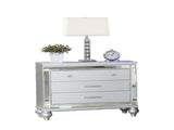 Sterling Modern Style Mirror Framed 3-Drawer Nightstand Made with Wood in Silver 808857880529
