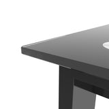 Modern tempered glass black dining, simple rectangular metal legs living room kitchen 98335290