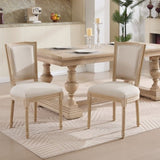 French Country Dining Chairs Set of 2, Upholstered Chairs with T-shaped Back, Wire drawing and W3426P324548
