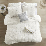 Full/Queen 3 Piece Elastic Embroidered Cotton Duvet Cover Set B03596515