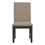 Rustic Brown Finish Set of 2 Chair Oak Veneer Fabric Upholstered Back and Seat B01143654