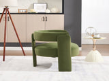 Accent Chair Living Room, Velvet Comfy Single Sofa Chair Mid-Century Modern Armchair Wooden Legs 68576006