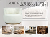 COOLMORE 360 Degree Swivel Cuddle Barrel Accent Sofa Chairs, Round Armchairs with Wide Upholstered, W395P232985