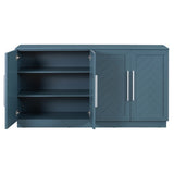 TREXM Sideboard with 4 Doors Large Storage Space Buffet Cabinet with Adjustable Shelves and Silver N715P192557M