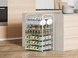 7-Tier Can Organizer Rack Dispenser for Pantry, White 38562795