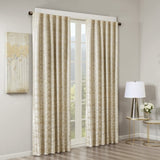 Jacquard Lined Total Blackout Rod Pocket/Back Tab Curtain Panel B03599768