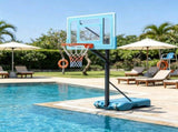 Adjustable Height Portable Basketball Hoop Stand 36.5-48.5 Inch Poolside System with Clear Backboard 41520322
