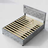 Queen Size Upholstered Platform Storage Bed Frame with 4 Drawers and LED Light,No Box Spring Needed W2889P205106