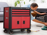 28 Inch 3-Drawer Rolling Tool Chest with Wheels, Steel Tool Cabinets with Drawers, Liners and W3037P309498