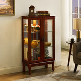 Curio Cabinet Lighted Curio Diapaly Cabinet with Adjustable Shelves and Mirrored Back Panel, W169392181
