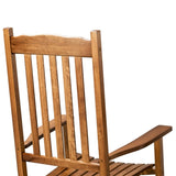 ZNTS 68.5*86*115CM Square Wooden Rocking Chair Wavy Backboard Original Color 82239638