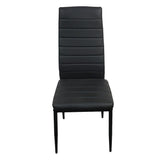 6pcs Elegant Assembled Stripping Texture High Backrest Dining Chairs Black 70972239