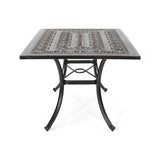 Outdoor Rectangular Cast Aluminum Dining Table, Shiny Copper 64857.00