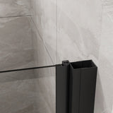 Goodyo 34"x72" Pivot Shower Door, 1/4 inch Thick Tempered Glass Swing Shower Door in Black Finish, D163102093