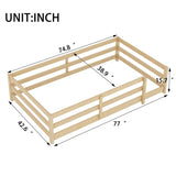 Twin Size Bed, Montessori Bed with Fence, Kids Montessori Bed Twin Size, Wood Montessori W1820P331919