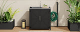 Outdoor Movable Kitchen Sink Patio Modular Kitchen Sink Station with Cabinet for Garden, Patio, N719P244793B