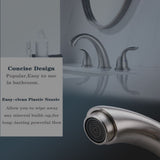 Brushed Nickel Widespread Bathroom Faucet, Waterfall Bathroom Faucets for Sink 3 Hole, 2-Handles 73387013