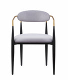 Modern Contemporary 2pcs Side Chairs Gray Fabric Upholstered Ultra Stylish Chairs Set B011139603